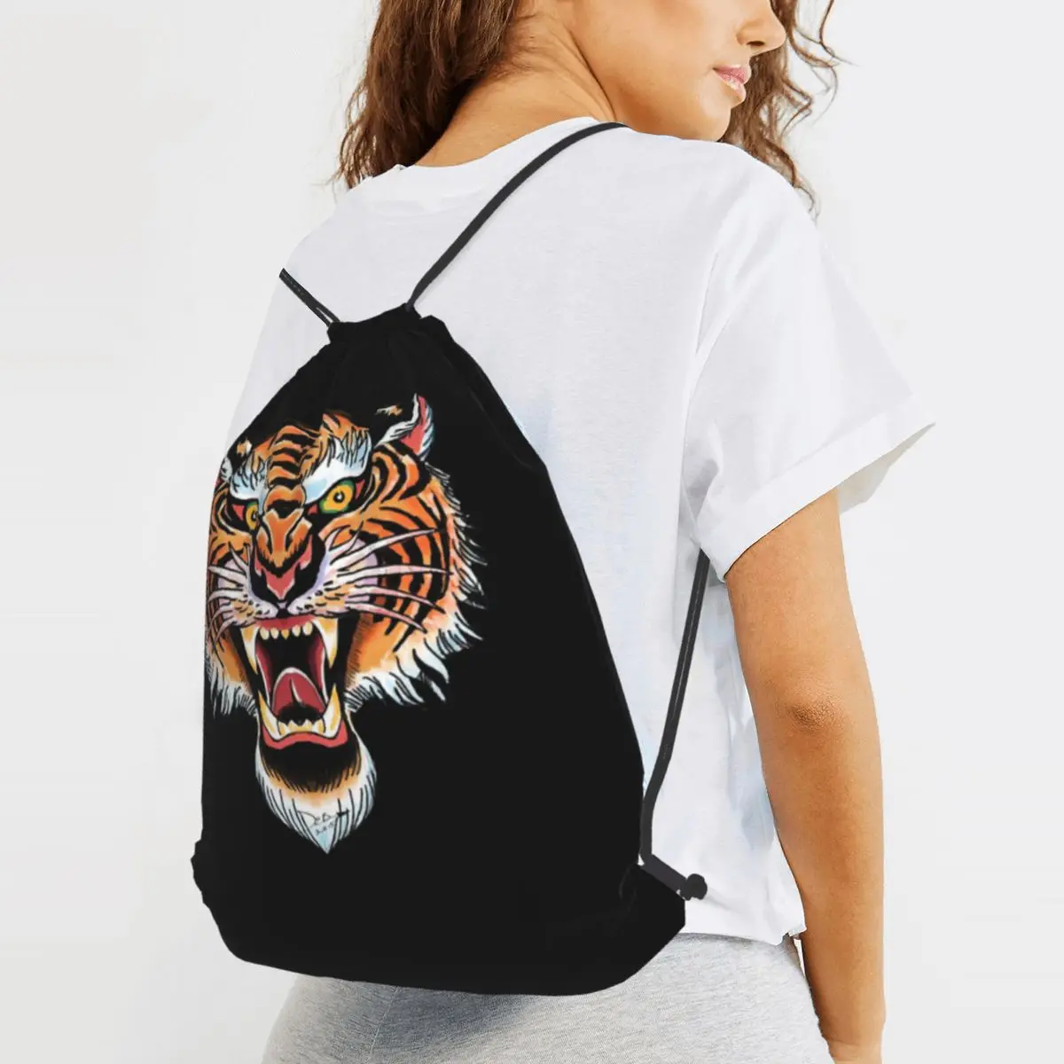 Royal Bengal Tiger Backpacks Casual Drawstring Bags Sports Bag Book Bags for Travel Students