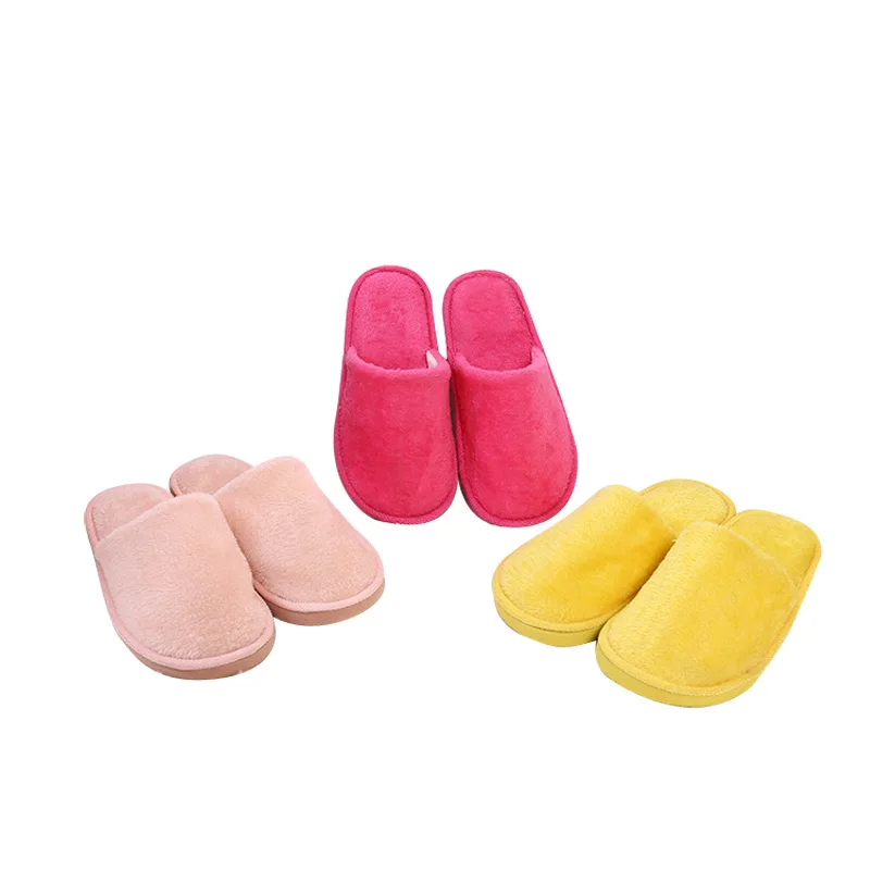 Disposable Slippers For Women Fur Slippers Sanitary Party Home Guest Slippers Plush Slipper Bedroom Ladies Cotton Shoes