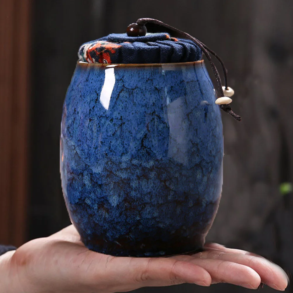 

Multi-Function Ceramic Tea Jar Airtight Moisture-Proof Storage Container for Tea Leaves Chinese Medicine Powder Kitchen Home