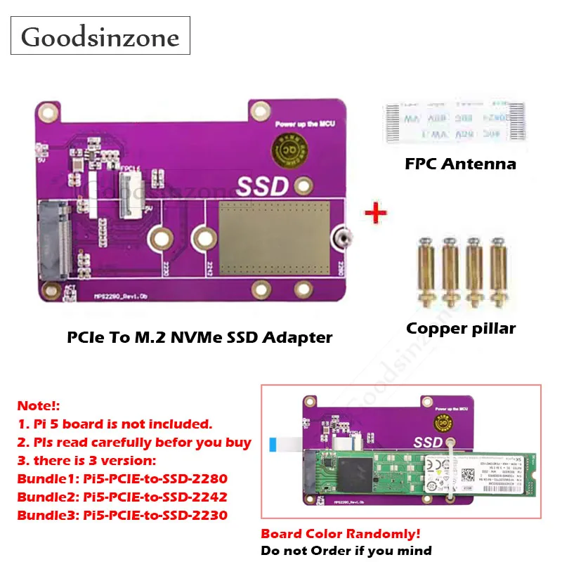 

PCIe To M.2 NVMe SSD Adapter For Raspberry Pi 5, Supports Gen2, Gen3, PCIEx1(2240 2230 2280 SSD), Raspberry Pi 5 Extension Board