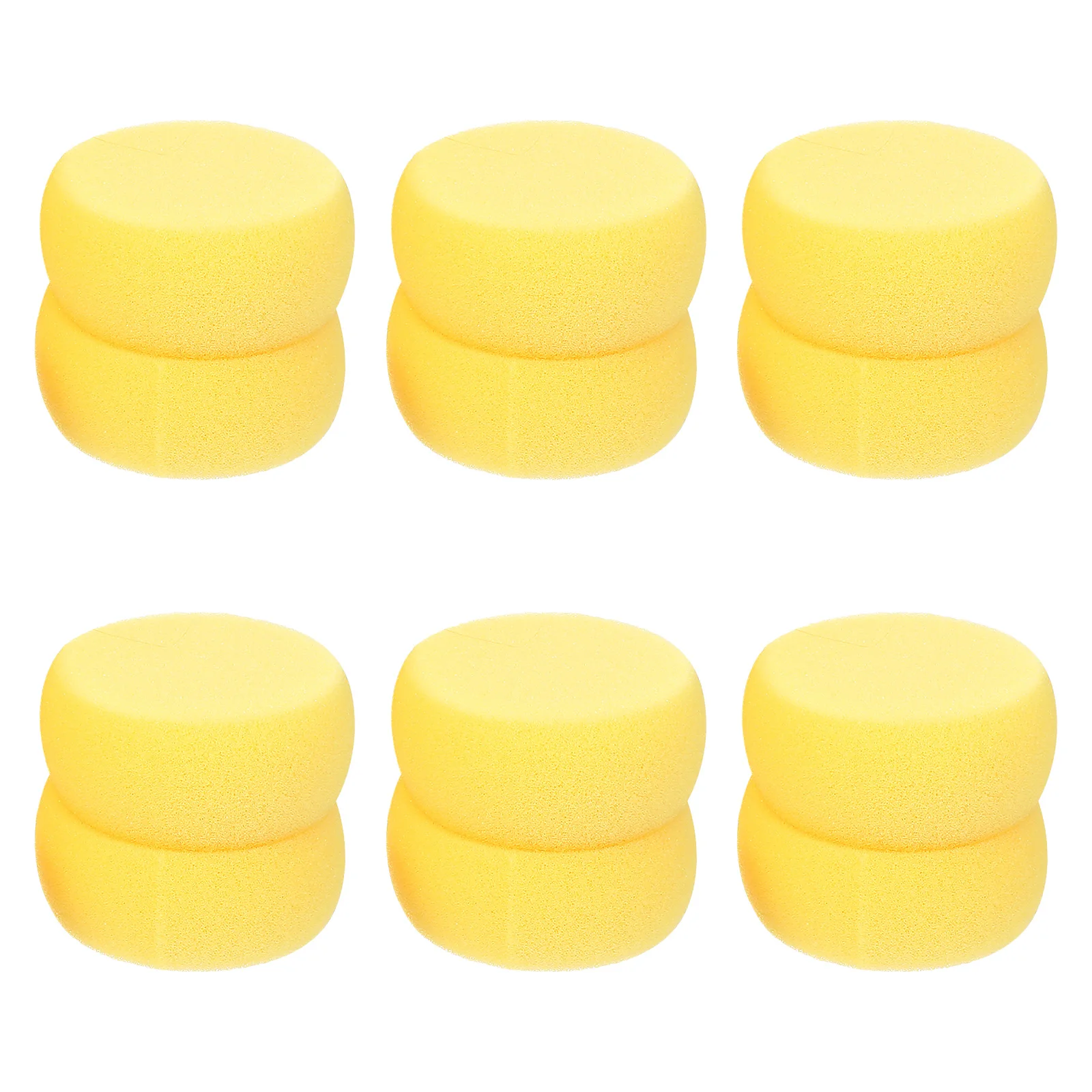 

Small Round Sponge 12pcs Yellow Circle Sponge for Watercolor Painting Craft Art DIY Pottery Tools Synthetic Round Cake Sponge
