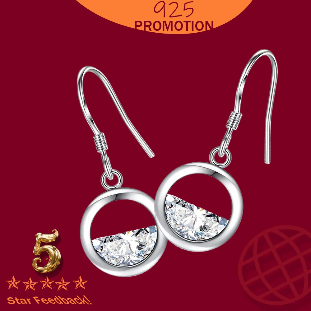 

Женские модные новые длинные круглые полые серьги с кристаллами циркона в стиле ретро, серьги из стерлингового серебра 925, высококачественные ювелирные изделия