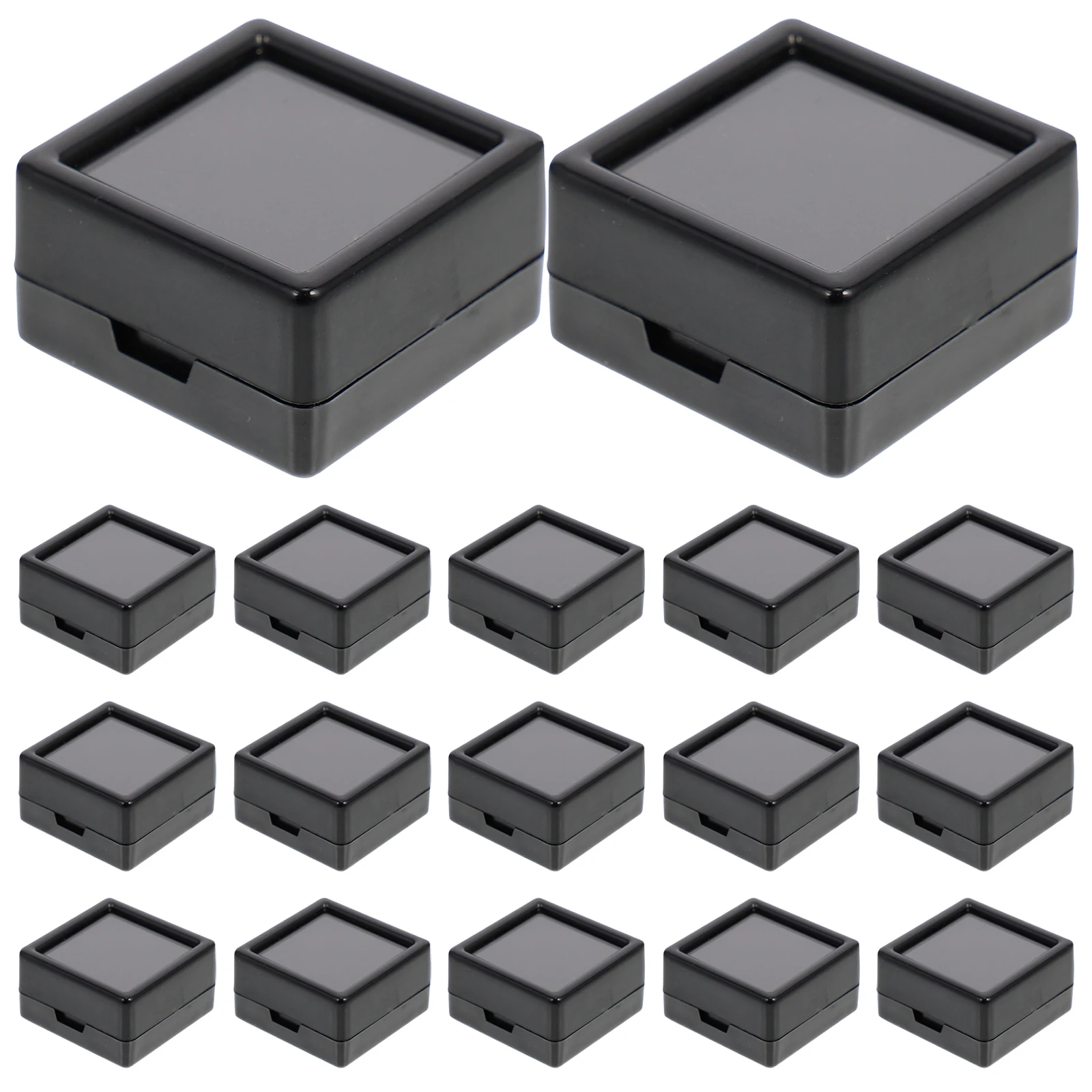 24 Pcs Jewelry Case with Lid Display Organizer Small Boxes Lids Transparent Gems Gemstone