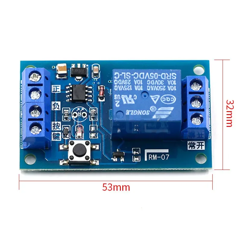 5V/12V/24V Single Bond Button Bistable Relay Module Modified Car Start and Stop Self-Locking Switch One Key