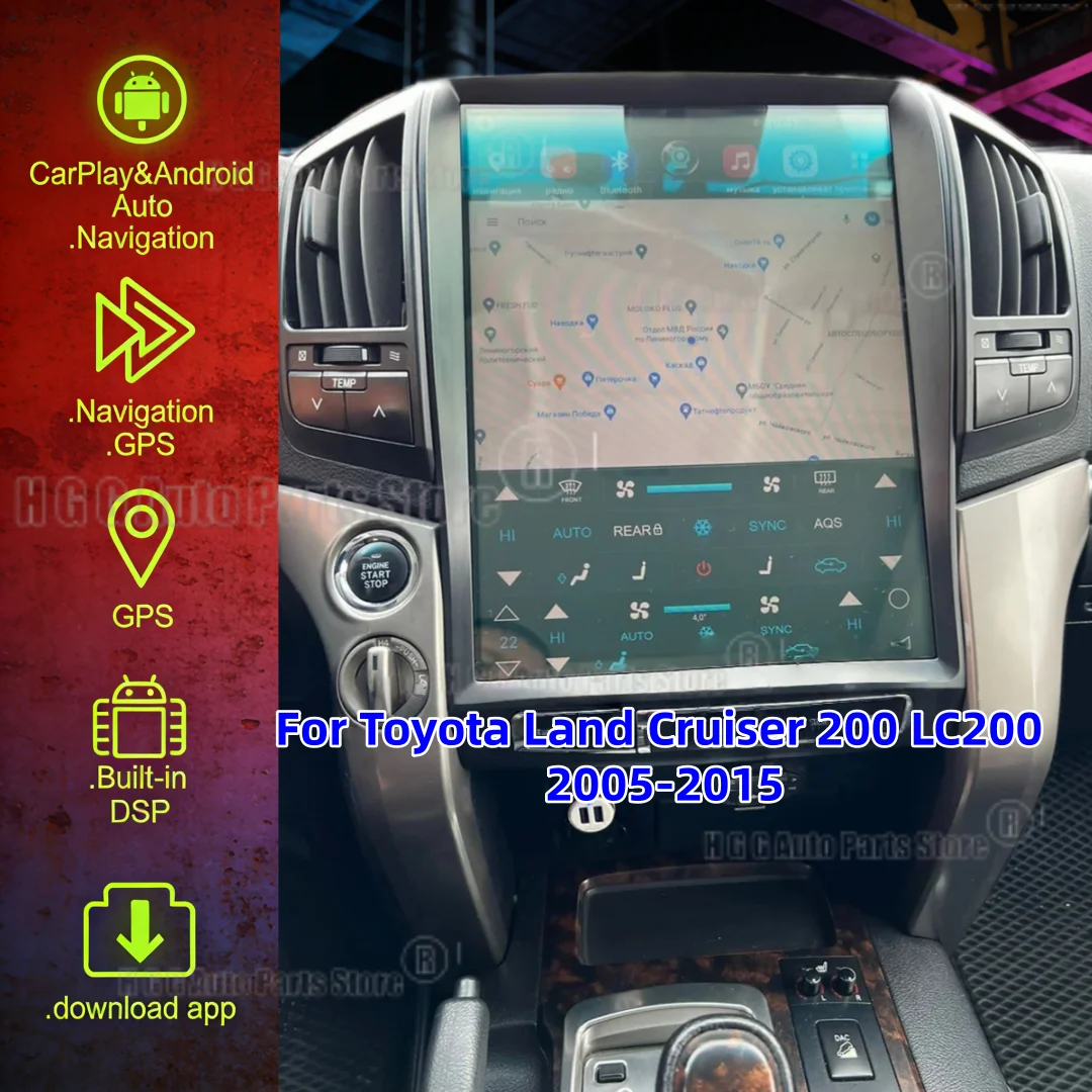 

15.6" Android For Toyota Land Cruiser 200 LC200 2005-2015 Touch Screen Carplay Auto Car Radio Multimedia Player Auto GPS BT Wifi