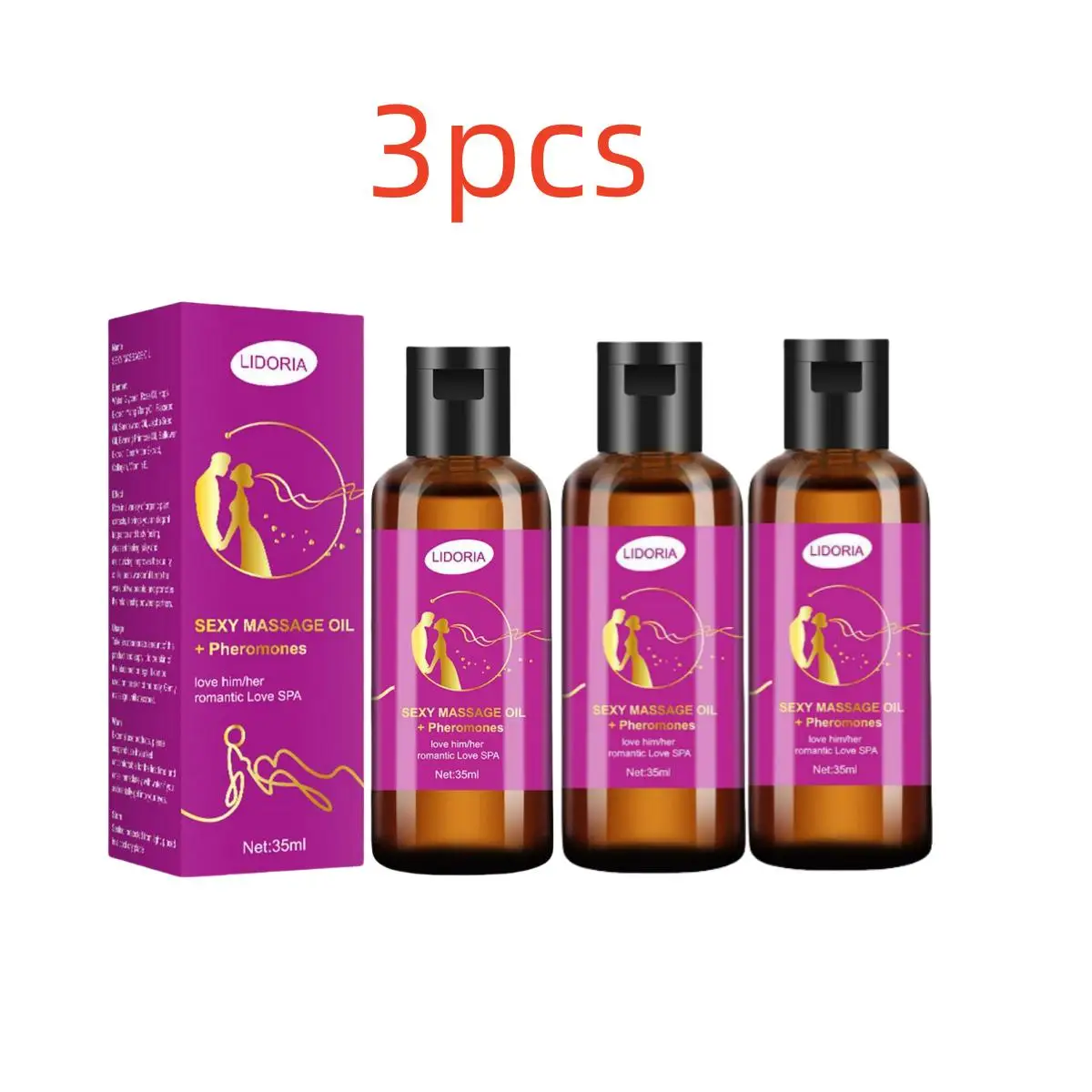 

3PCS Massage Oil Body Private Parts Adult Natural Plant Rose Essence Romantic Couples Can Use Charming Massage Oil 35ml