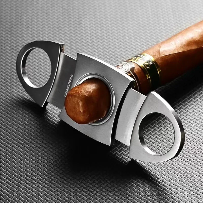 Luxury Cigar Cutter Stainless Steel Metal Classic Cutter Guillotine Cigar Scissors Gift Puncher Cutting Knife Cigar Accessory