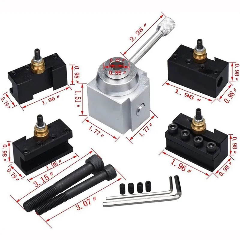 American-style quick-change tool holder, small CNC lathe, dedicated tool post for pool cue repair, aluminum material, multi-func