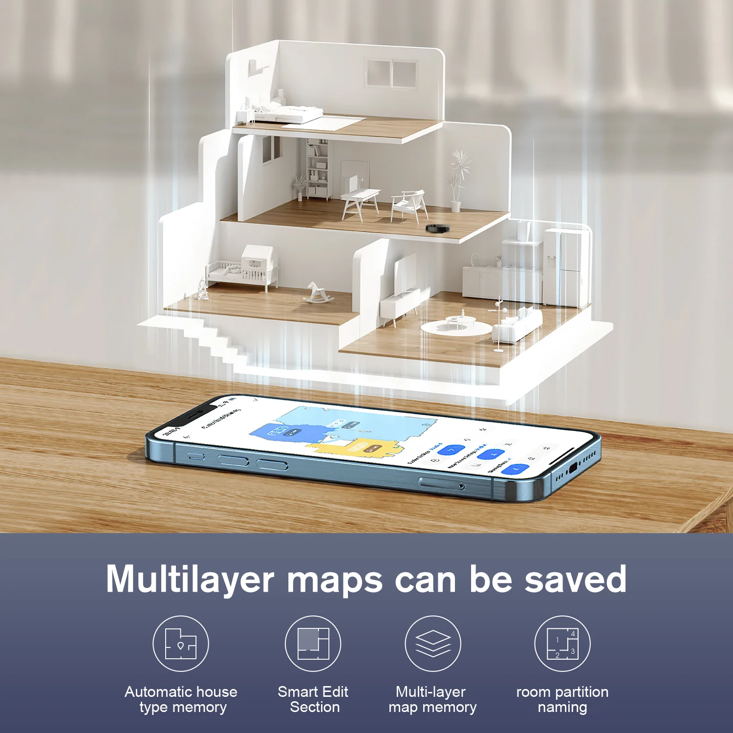 2026 New ModelAutomatic Self-Cleaning Upgrade LiDAR Navigation Robot Mop Wet/Dry Functions 360° Efficient Intelligent Lidar Navi