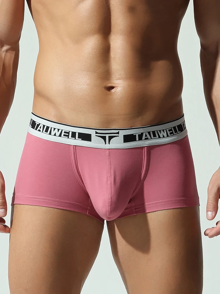 

Men's underwear, flat corner shorts, cotton solid color, fashionable, slim fit, mid low waist, U-shaped protrusion, breathable