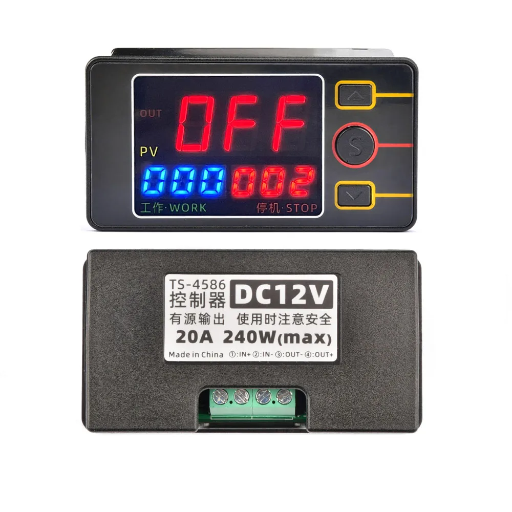 DC12V DC24V AC110-220V TS4586 Temperature Time Controller Relay Active Output NTC10K39501% Waterproof Probe for Electrical Tool