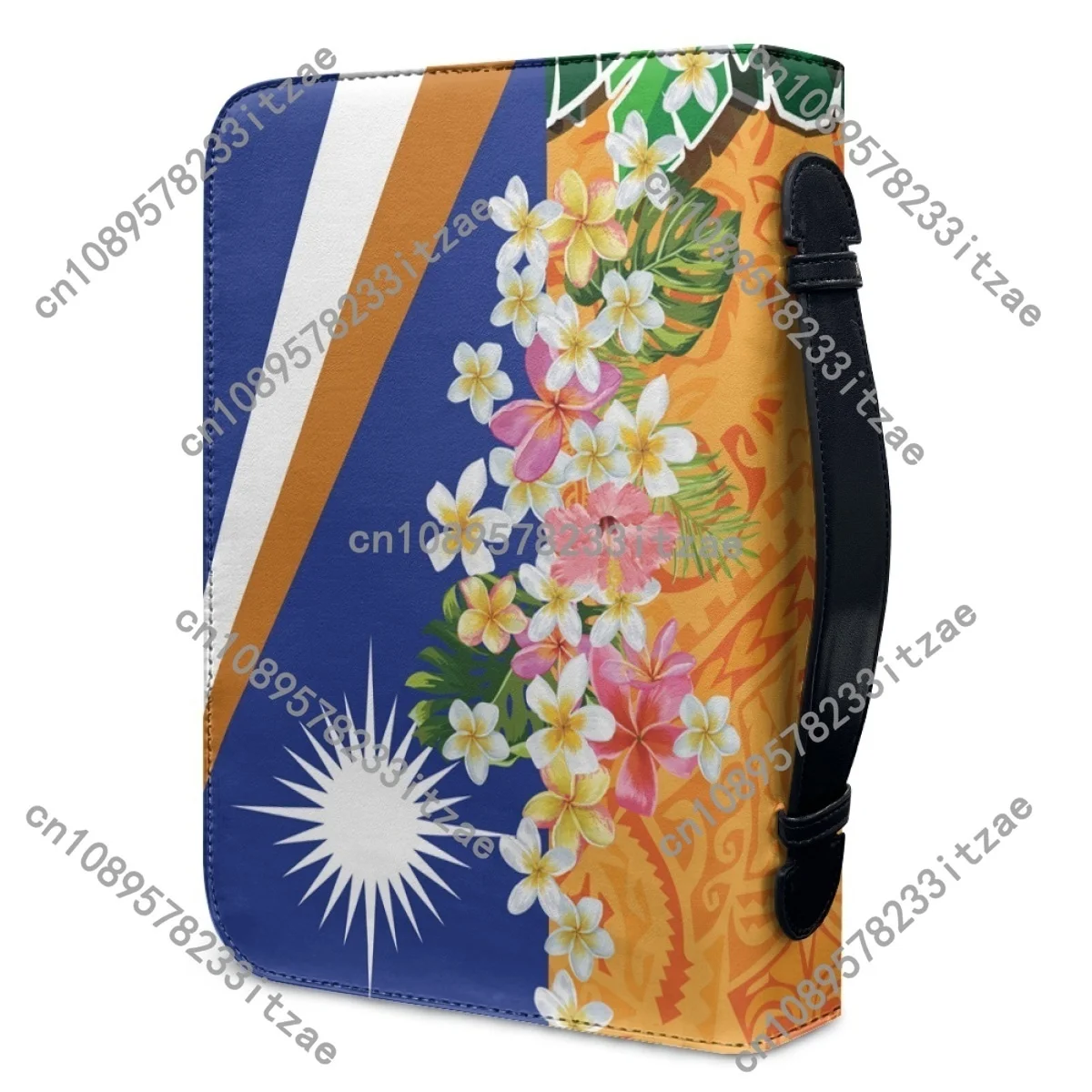 Kwajalein العلم تصميم الكتاب المقدس حقيبة يده المرأة الكتاب المقدس حامي العملي النباتات الاستوائية بلوميريا حقيبة يد التخزين