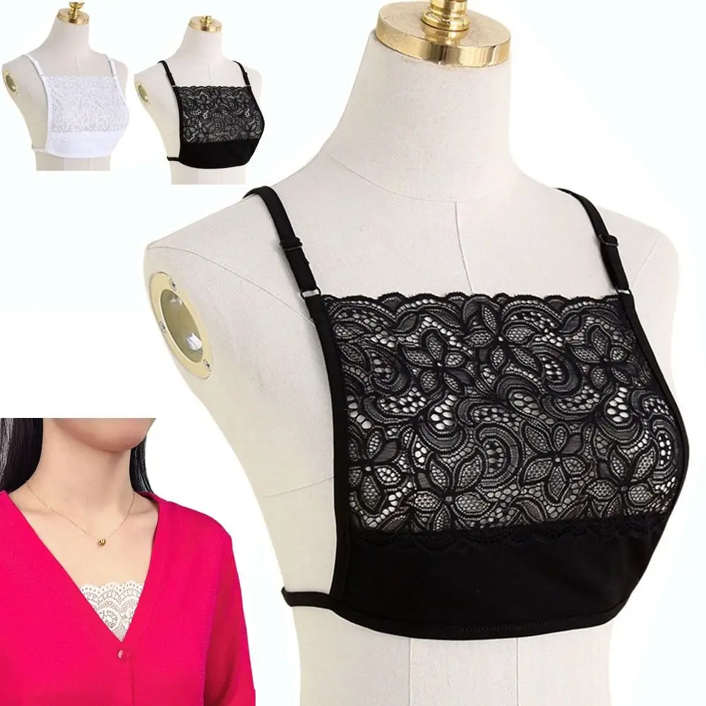 Lace Cleavage Cover Fashionable Solid Color Overlay Camisole Breathable Modesty Bras Gril