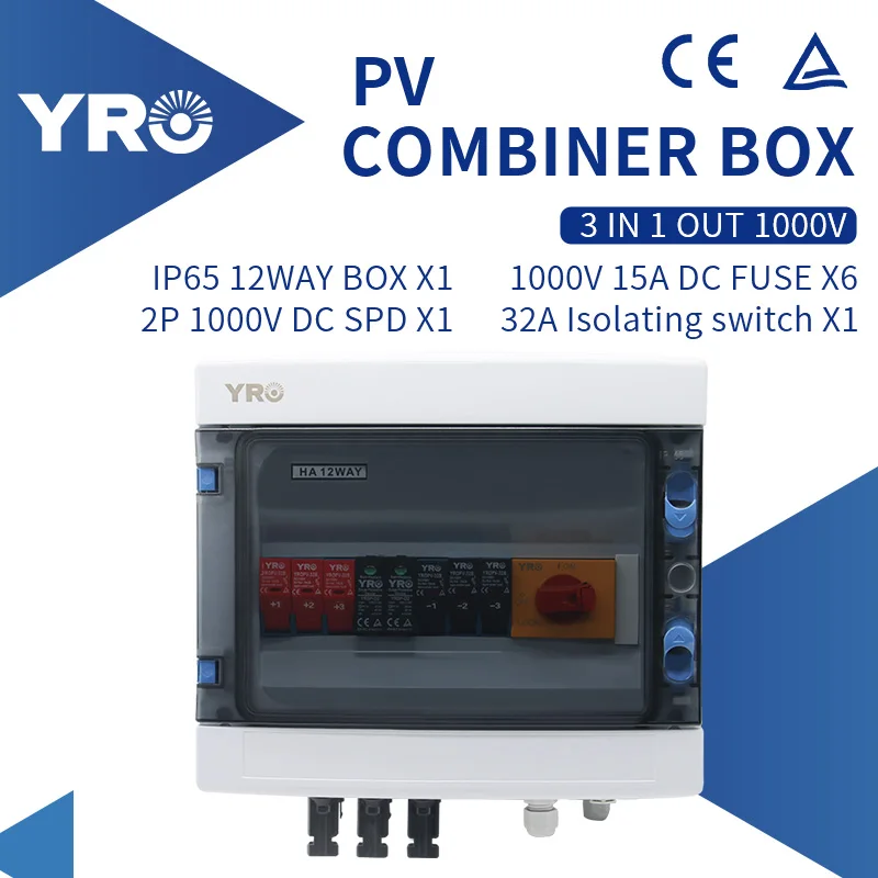 

4 In 1 Out Solar PV Combiner Box Energy System Photovoltaic Array 3 In 1 Out 1000V Waterproof Outdoor IP65