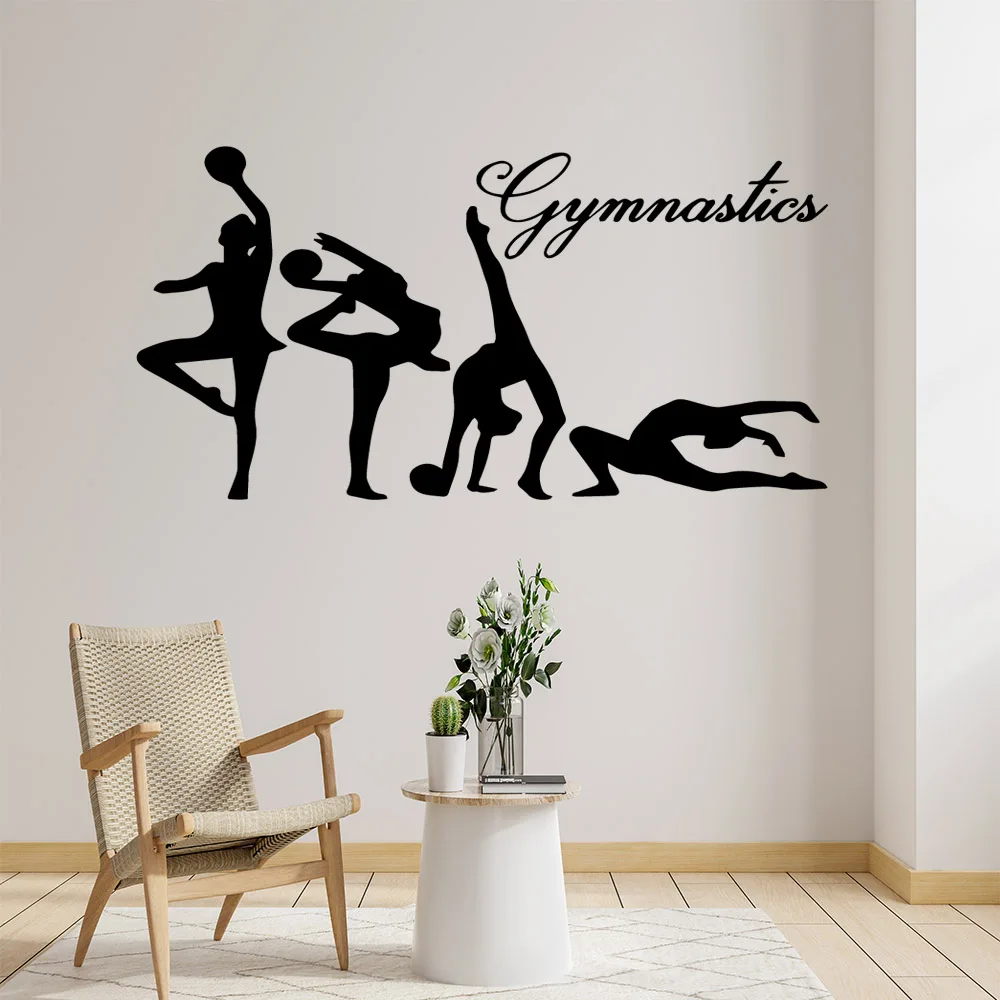 Ginnastica Wall Sticker vinile autoadesivo impermeabile Wall Art decalcomania per la decorazione domestica soggiorno camera da letto decalcomania