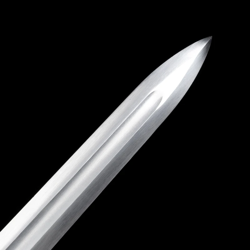 Chinese Han Sword Manganese Steel Blade Real Handmade Full Tang Battle Ready Metal Handle Katana White Samurai Swords Home Decor - view 3