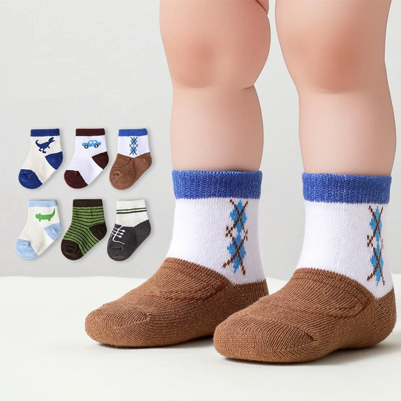 

6Pairs/set Cute Cotton Baby Socks Toddler Boys Girls Four Seasons Kids Children Animal Socks Infant Newborn Socks