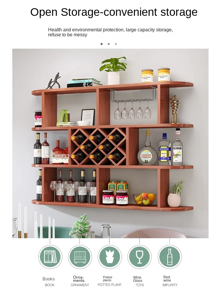 Minimalist wall mounted wine cabinet storage rack, wine rack, restaurant diamond shaped wine rack,