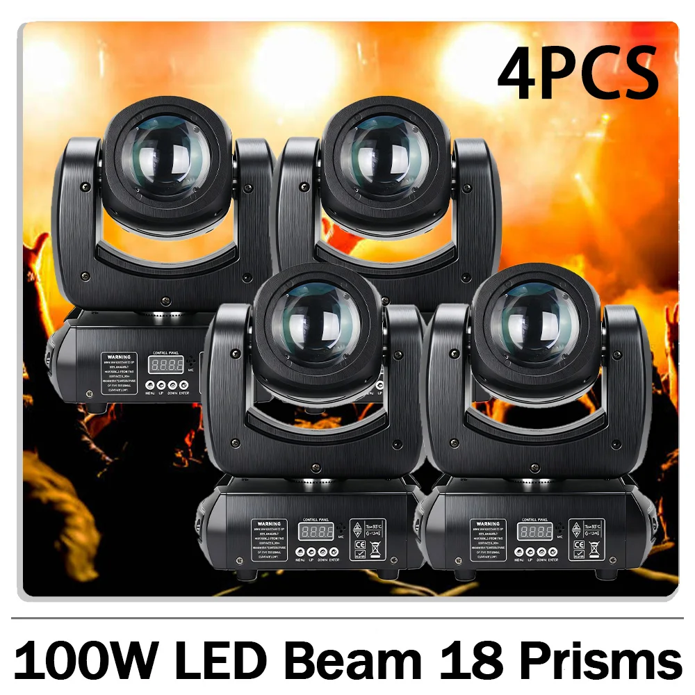 

4pcs/lot 100W LED Moving head Light with 8 Gobos 8 Color 18 prisms DMX512 for DJ Disco party wedding bar stage lightht