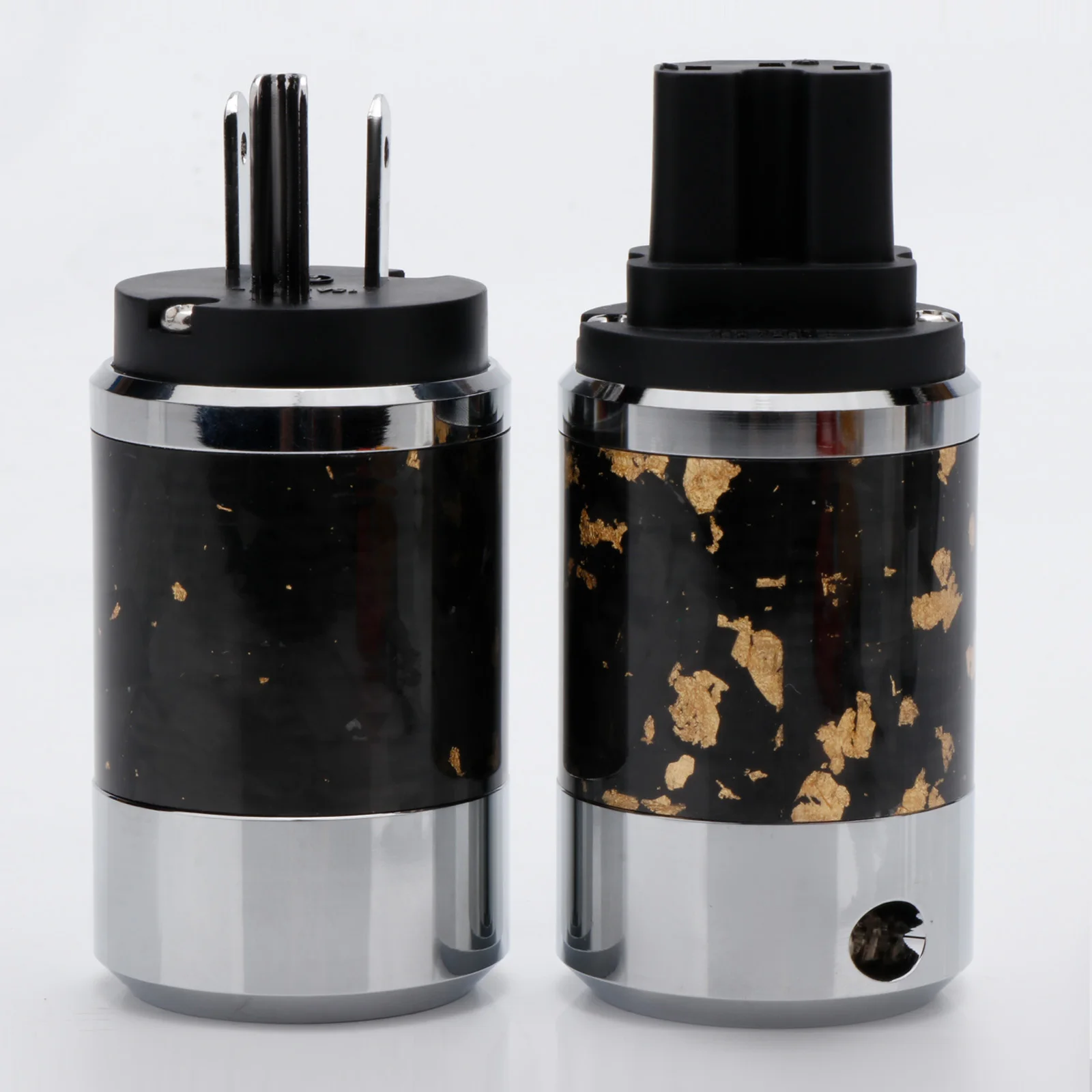 Preffair P099 US/EU Power Cord Power Plug Adapter for Audio Equipment Extension with Forged Carbon Fiber and Copper