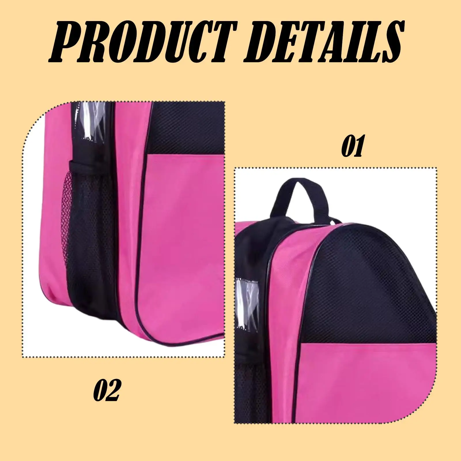 Roller Skate Bag with Adjustable Shoulder Strap Ergonomic Handle Handbag Winter Dustproof Portable Skate Bag Large Capacity