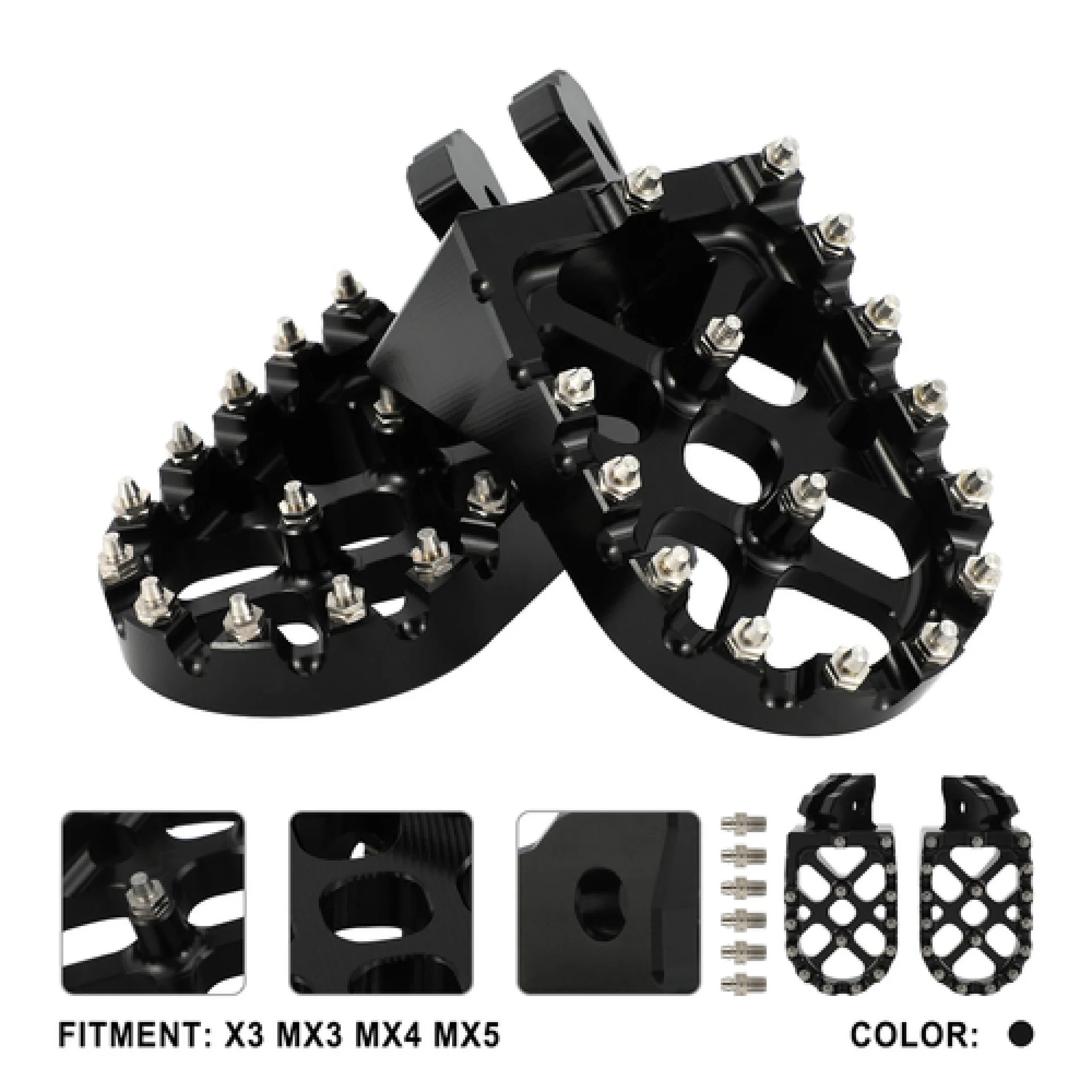 

Aluminum Alloy Studded Anti-Slip Footpegs for TALARIA X3/MX3/MX4/MX5 Motorcycles