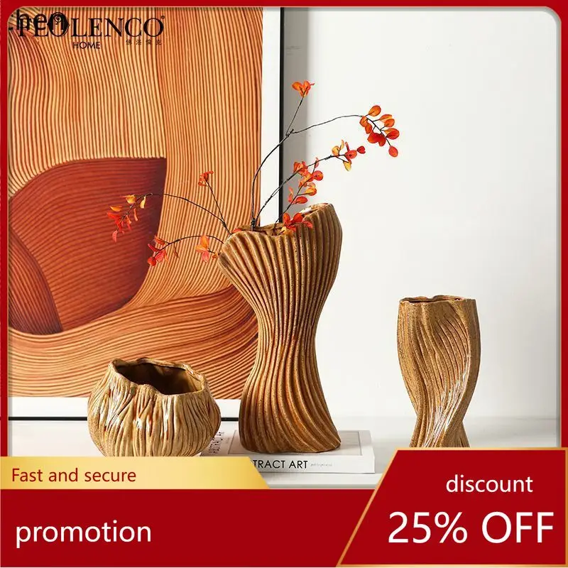 

Zml creative modern minimalist elegant line ceramic vase - model room, living room, dining table decoration