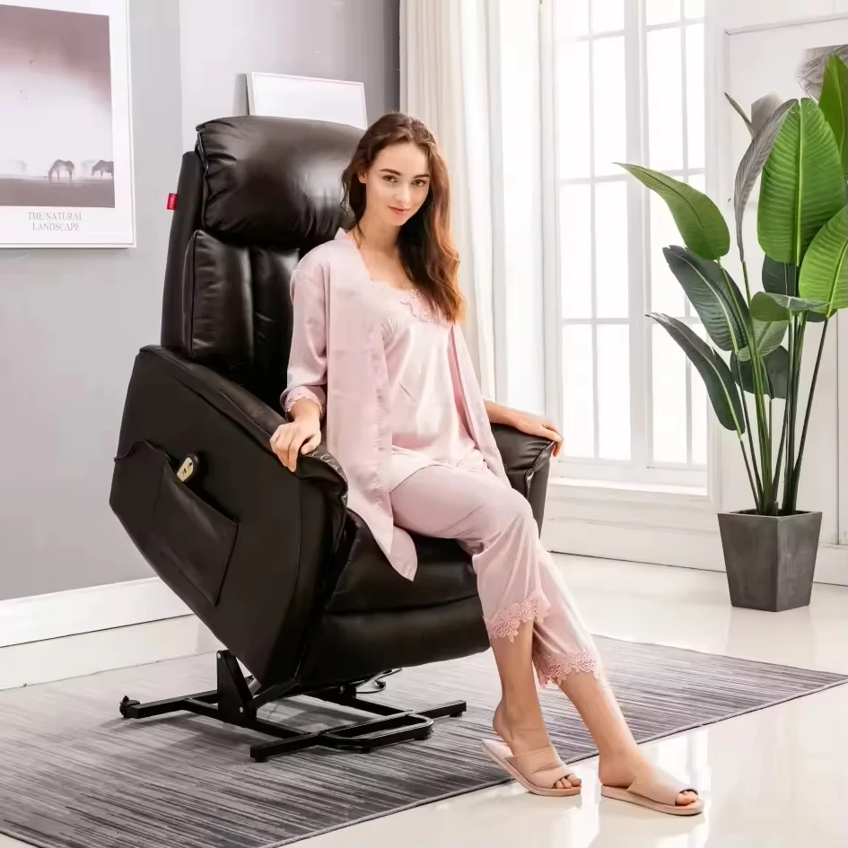 High Quality Living Room Luxurious Relax Leather Electric Recliner Lift Sofas Chair For Elder