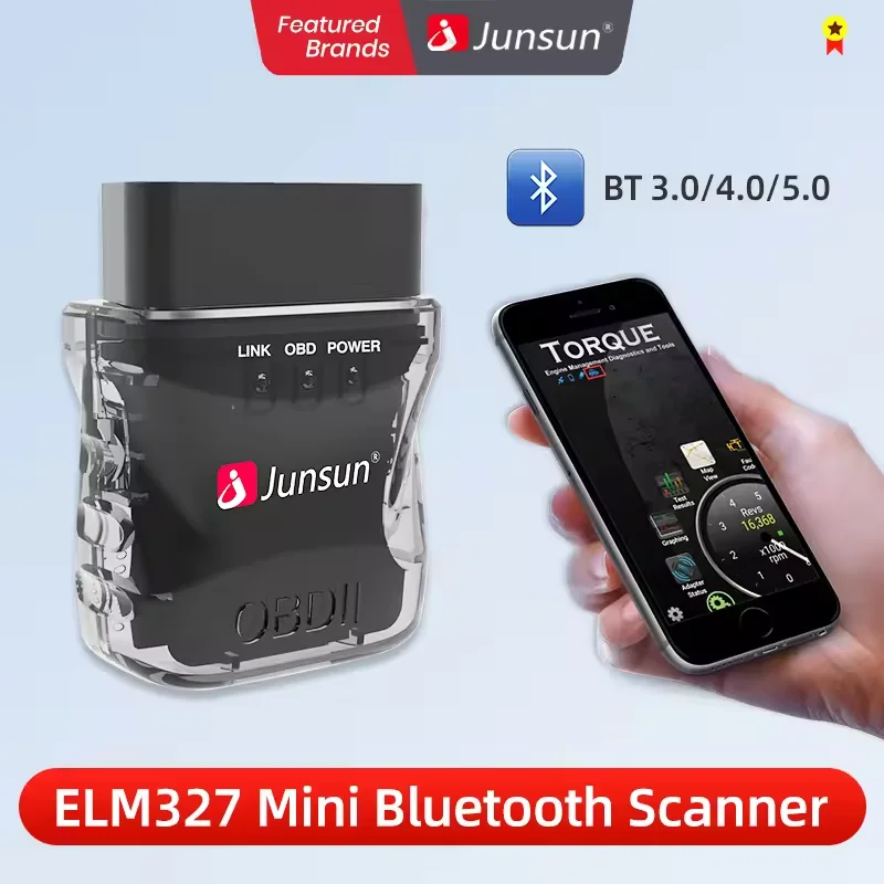 Junsun Android Headunit Multimedia für Autoradio Auto Scanner Mini ELM327 Bluetooth OBD2 Adapter Auto-Diagnosegerät Scan-Tool