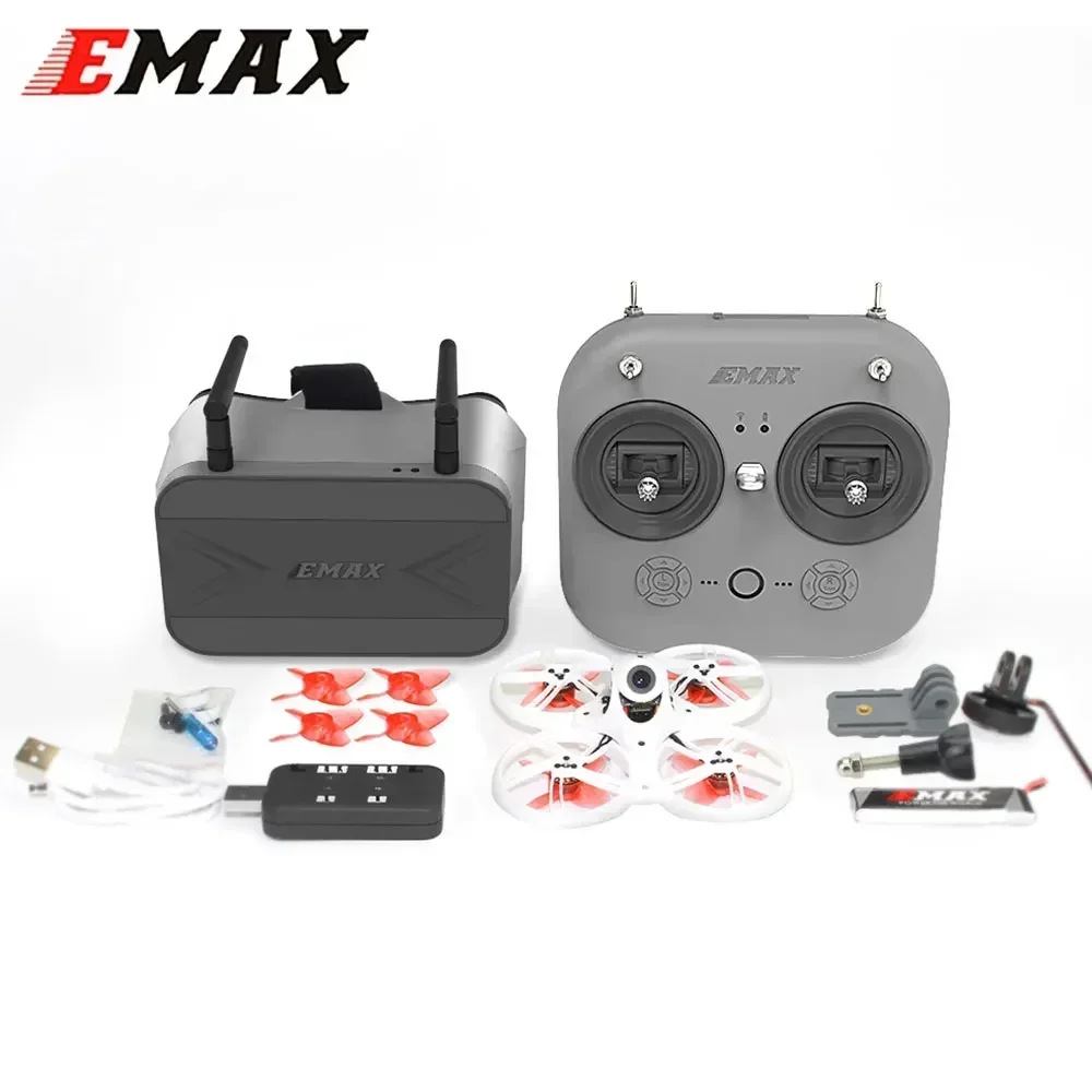 Kit RTF EMAX Tinyhawk III – Drone da corsa FPV, F4 FC, motore 15000KV, VTX 25-100-200 mW, 1-2S, FrSky D8 con controller e occhiali