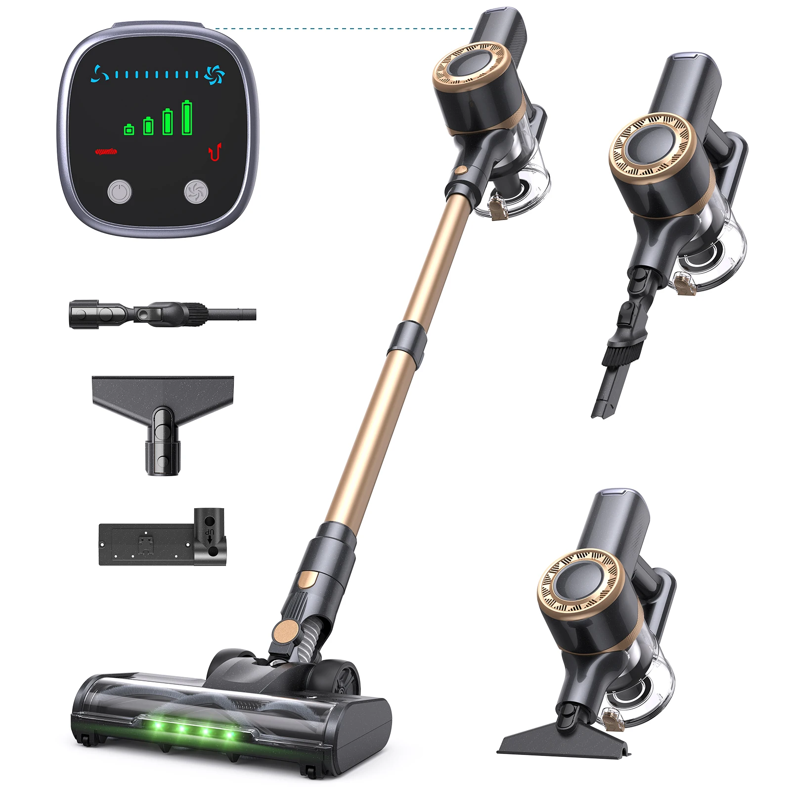 Lubluelu aspirador de pó portátil, inteligente, sensor de poeira, portátil, sem fio, 280w, 30kpa, lavador de piso elétrico