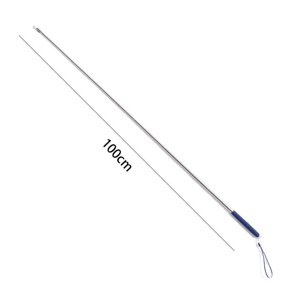 1M Extendable Stainless Steel Retractable Teaching Pointer Pen Felt Head Hand Pointer Presenter Pointing