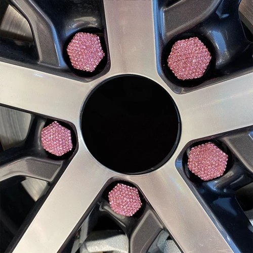 Imagen 2 del producto Cubiertas de cubo de rueda de coche con incrustaciones de diamantes universales, cubiertas de protección de tuercas de neumáticos de coche, tapas antioxidantes, accesorios para automóviles, 17/19/21mm, 20 piezas por juego