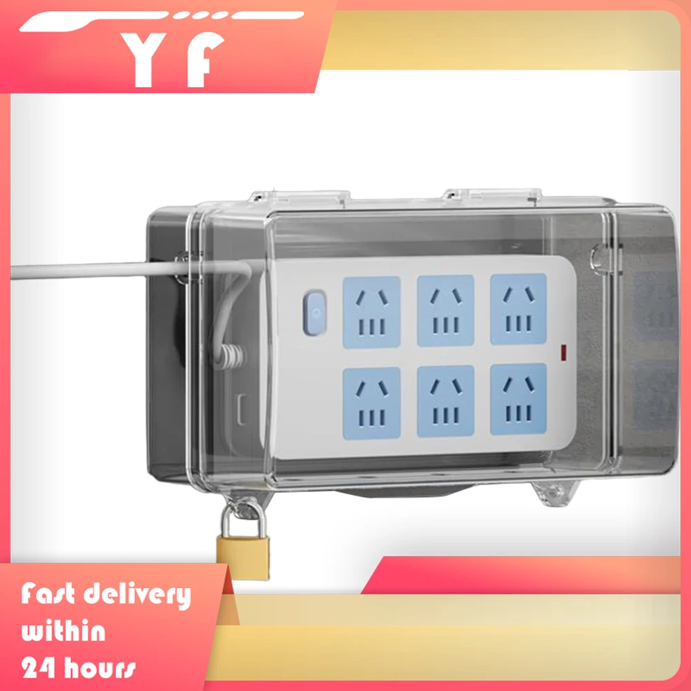 Outdoor Electrical Extension Cord Box Rainproof With 4/8 Output Holes Lockable Waterproof Large Outdoor Electrical Box