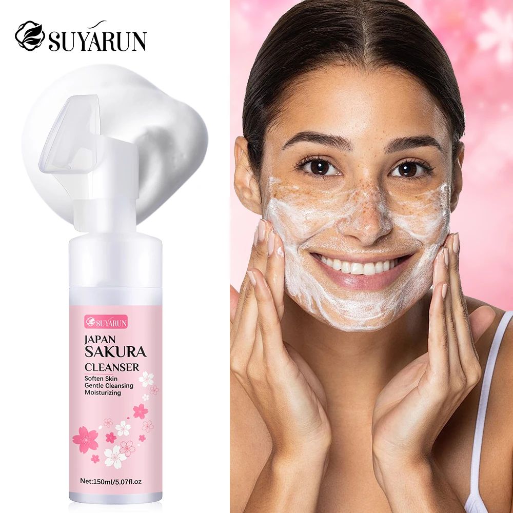 suyarun-japones-sakura-face-wash-limpador-hidratante-suave-controle-de-Oleo-iluminador-para-pele-sensivel