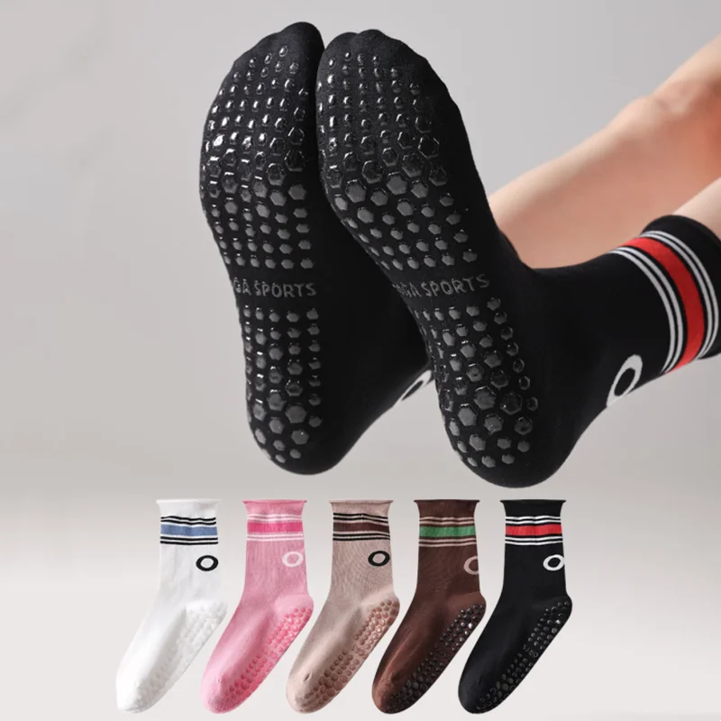 

Силиконовые противоскользящие носки для йоги, женские профессиональные спортивные носки для тренировок в помещении, танцев, дышащие хлопковые носки для спортзала, фитнеса, пилатеса