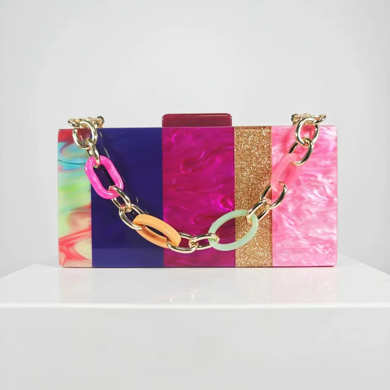 

New Fashionable Marble Pattern Pearlescent Acrylic Novel Women's Handheld and Crossbody Hot-Selling Evening Bags for Ladies