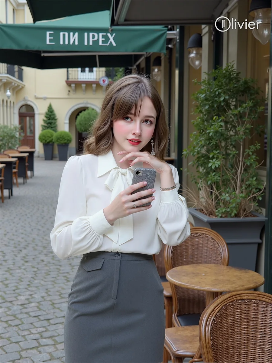 

Повседневные белые рубашки, крутые блузки с длинными рукавами, женская одежда, тренд 202, весеннее женское легкое платье, однотонная туника в стиле ретро с блестящим узлом