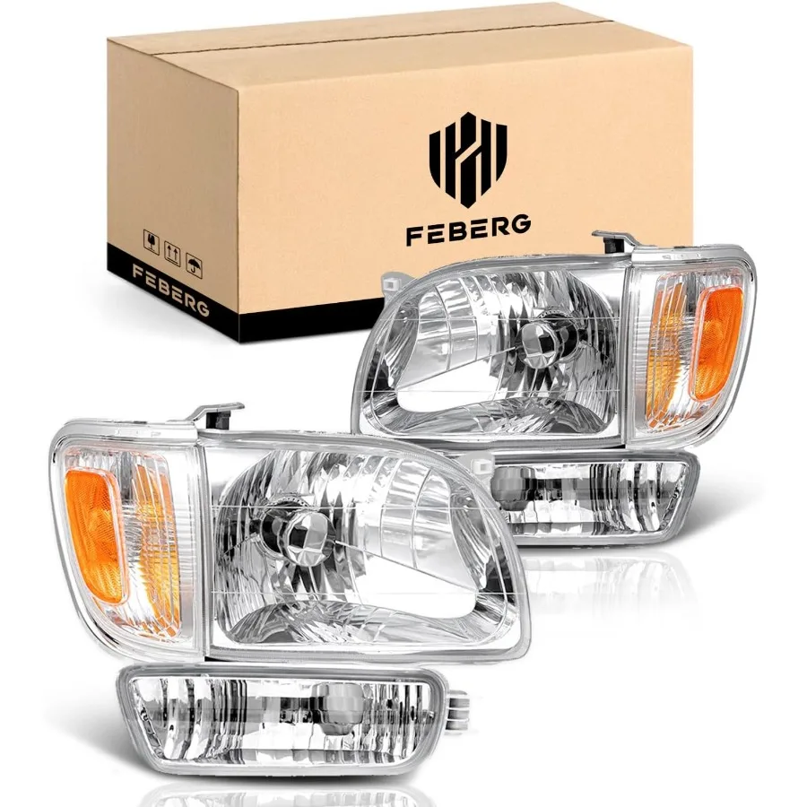 

[OE Style AntiYellowing for 2001-2004 Tacoma Headlights Assembly Replacement for 01 02 03 04 Tacoma Headlight+Corner Parking Sig