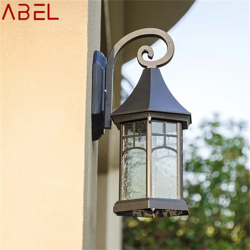 ABEL Outdoor Retro Wall Sconces Light LED Waterproof IP65 Black Lamp for Home Porch Decoration