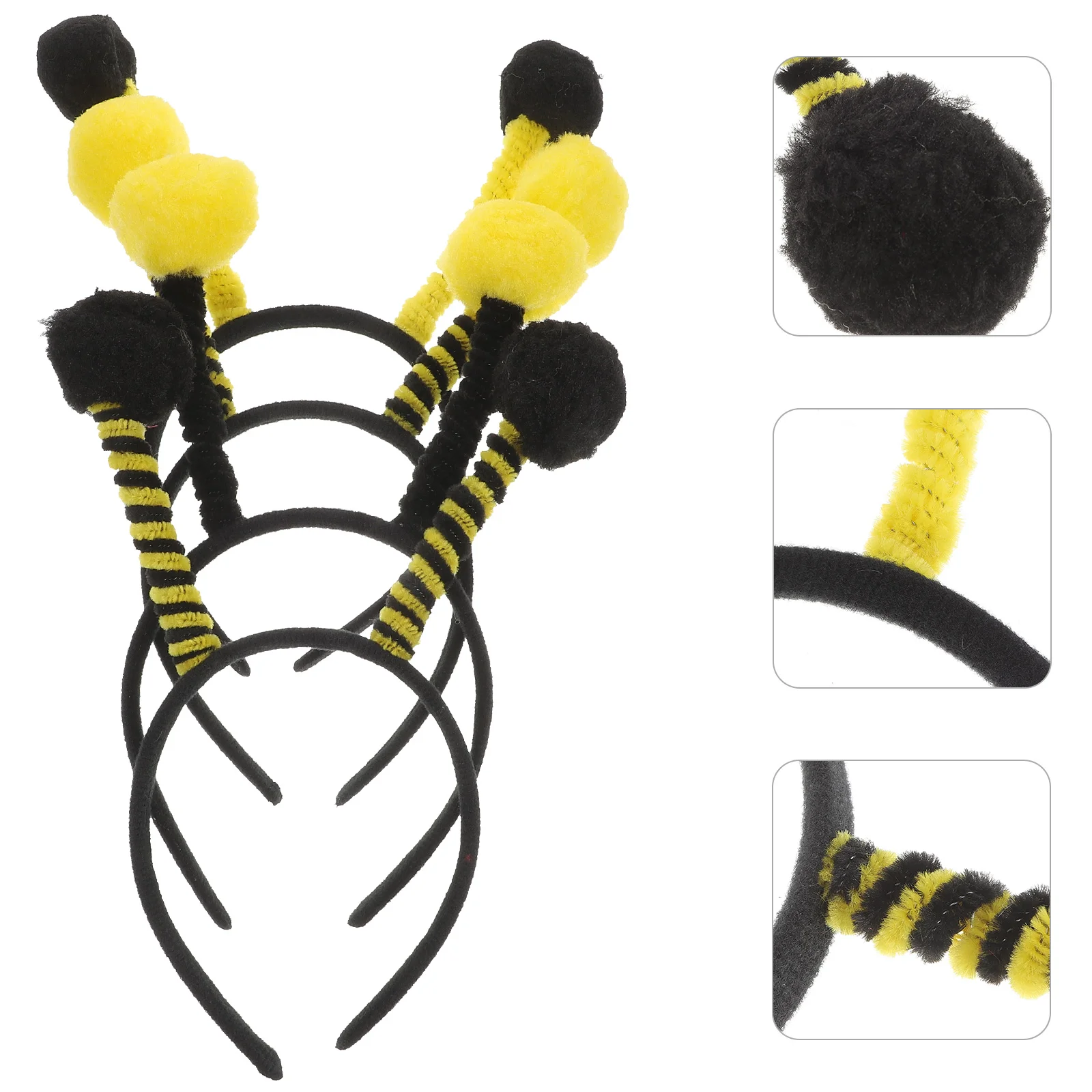 

4 Pcs Yellow Bee Headband Baby Headbands Party Hair Hoops Antenna Cloth Festival