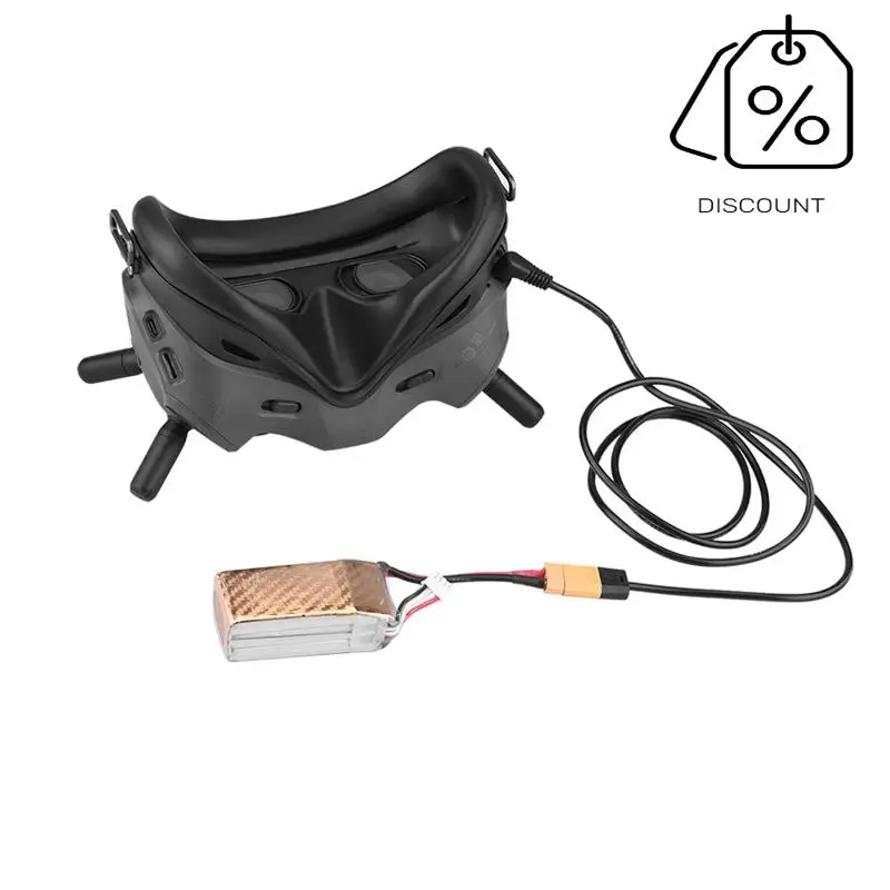 AS96-Para gafas DJI V2 Cable adaptador de carga de batería con enchufe XT60/T/XT60 macho a conector DC Cable de alimentación