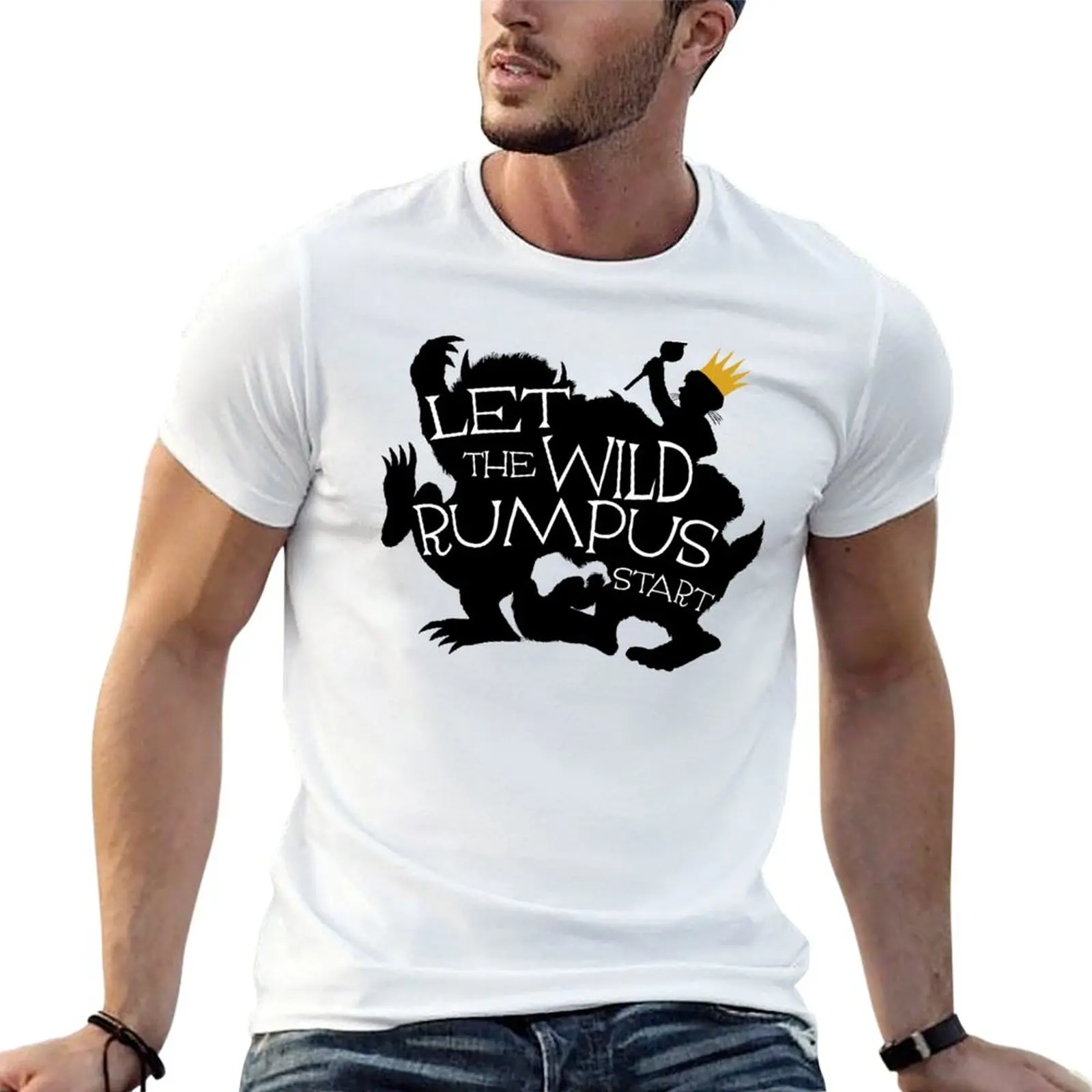 Where The Wild Things Are - Let the Wild Rumpus Start - Camiseta Gold Crown, camiseta de algodón para hombre, camiseta de verano