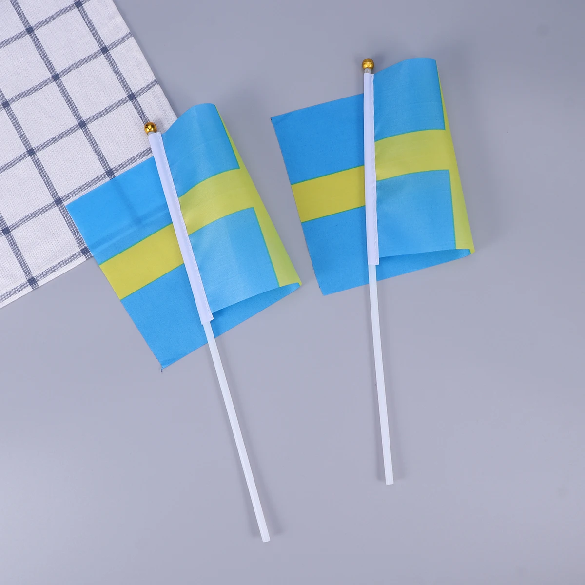 

50 Pcs Hand Waving Flag Held Stick Flags Handheld Portable Country Sweden