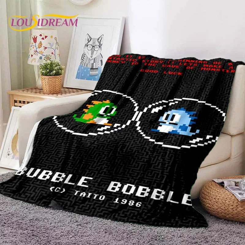 

Cartoon Bubble Bobble Puzzle Bobble Retro Game Soft Flannel Blanket for Beds Bedroom Sofa Picnic,Throw Blanket Outdoors Leisure