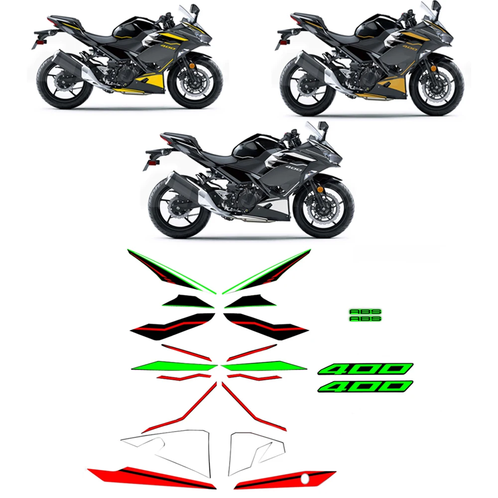 For Kawasaki NINJA400 ninja 400 2018-2025 2018 2019 2020 2025 Ninja Motorcycle Accessories Fairing Sticker Whole Car Sticker Kit