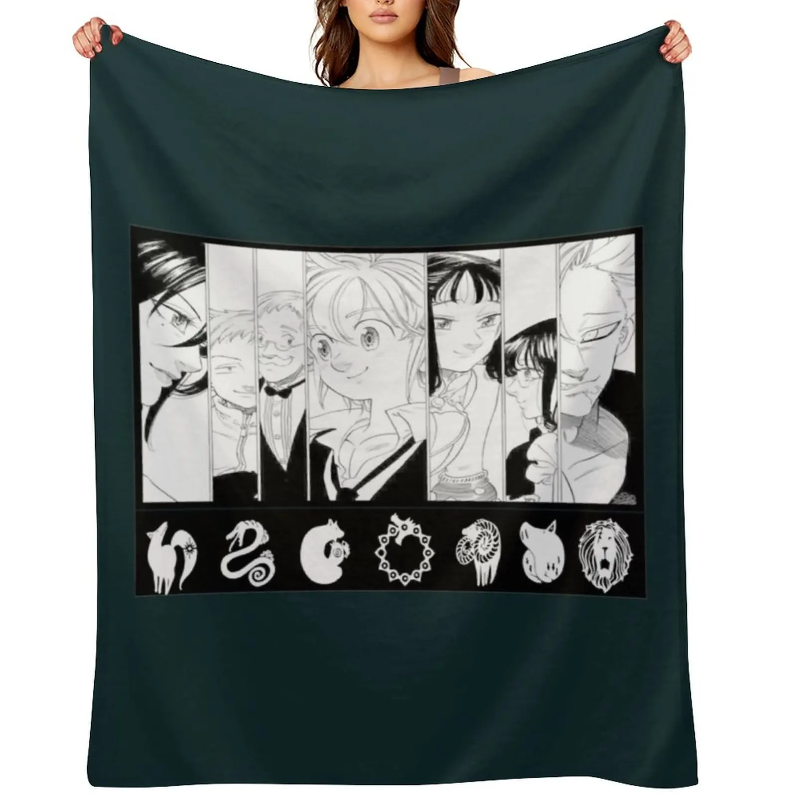 

the deadly seven sins Throw Blanket Nap Flannel Fabric Heavy Flannel Blankets