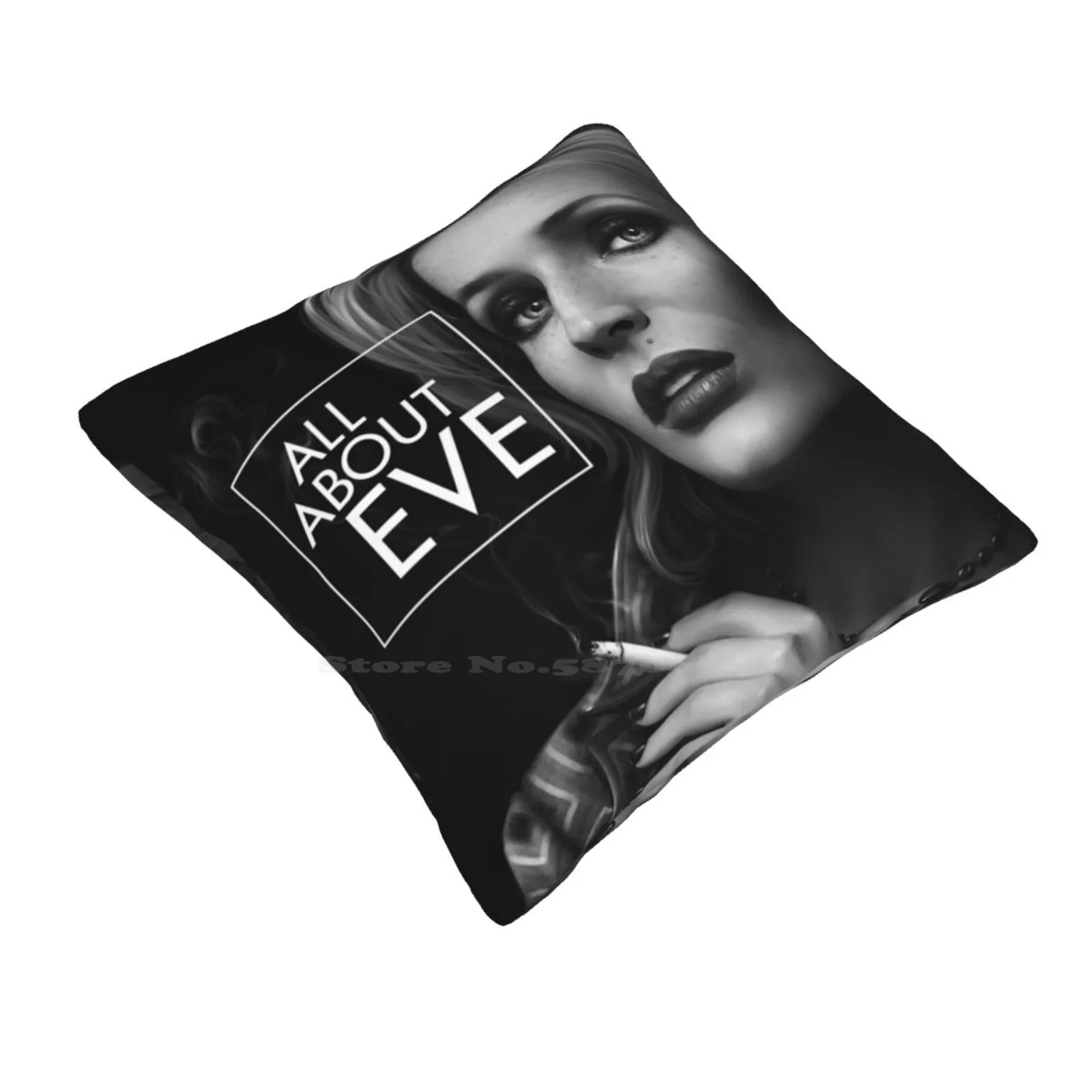 All About Eve ( Margo Channing ) Funny Cute Decor Square Pillowcase Gillian Anderson All About Eve Margo Channing Black And