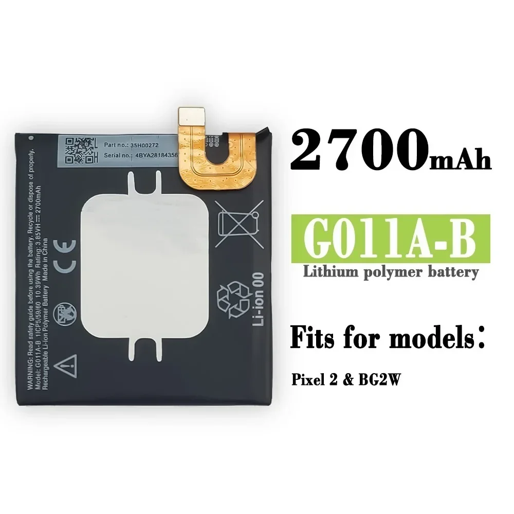 2700 mAh BG2W G011A-B Mobile Phone Replacement Battery For Google Pixel 2 Pixel 2B Batteries + Tool Kits