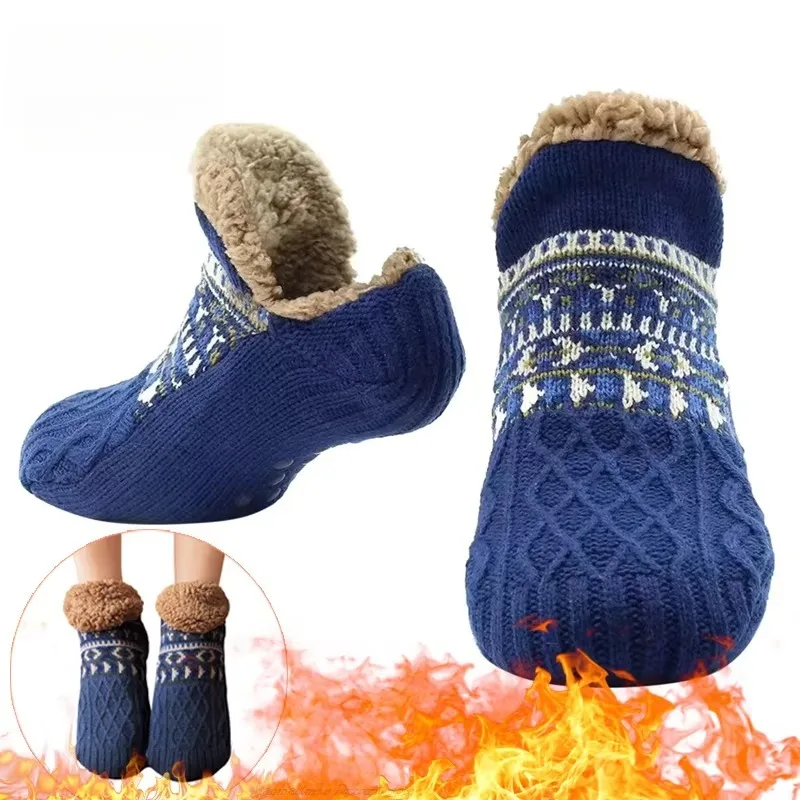 

Super Warm Winter Non-slip Floor Socks for Women Men Snow Socks Sleep Carpet Slippers Socks Women Velvet Boot Unsiex Home Wear